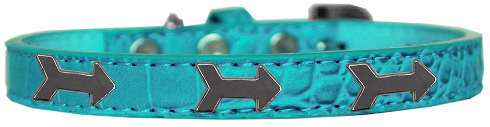 Arrows Widget Croc Dog Collar Turquoise Size 10